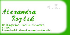 alexandra kozlik business card